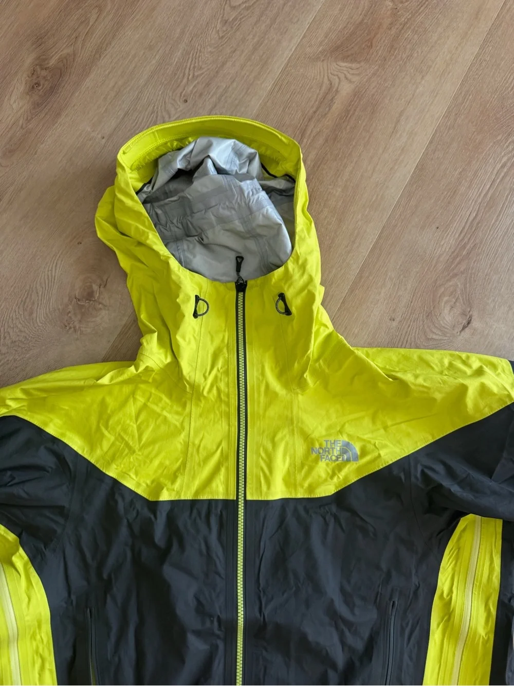 The North Face Black and Neon Yellow Windbreaker Jacket